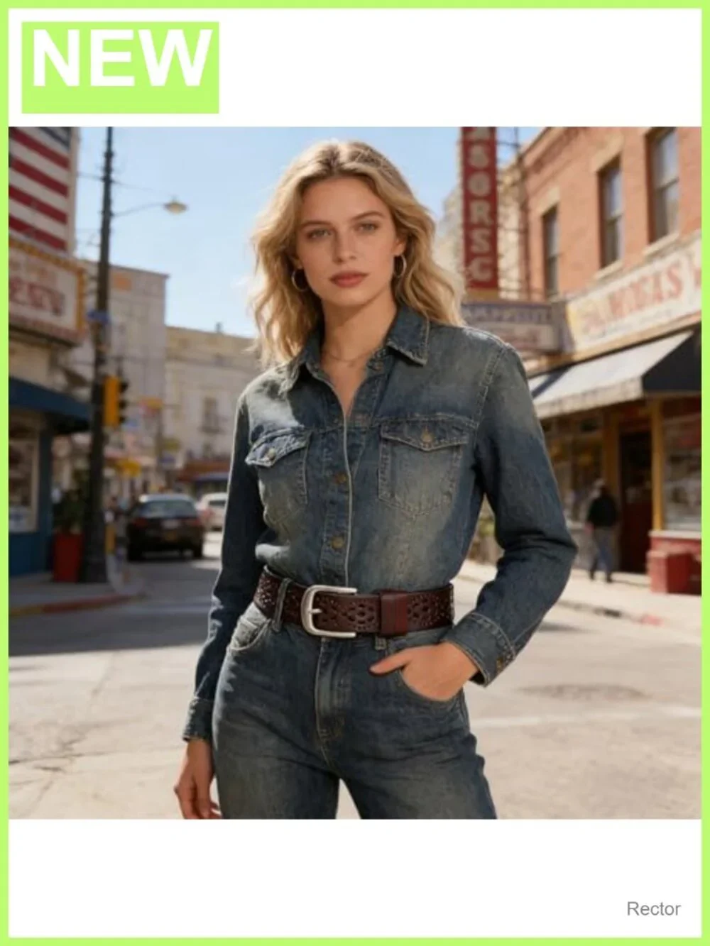 Women's Leather Hollow-Out Vintage Belt with Metal Pin Buckle